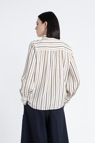 Striped viscose and silk shirt