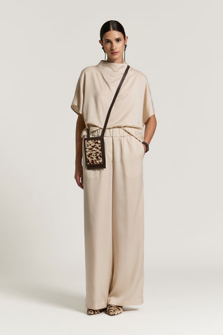 Peach-finish pure tencel twill blouse