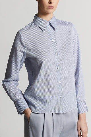 Striped tencel-blend twill shirt