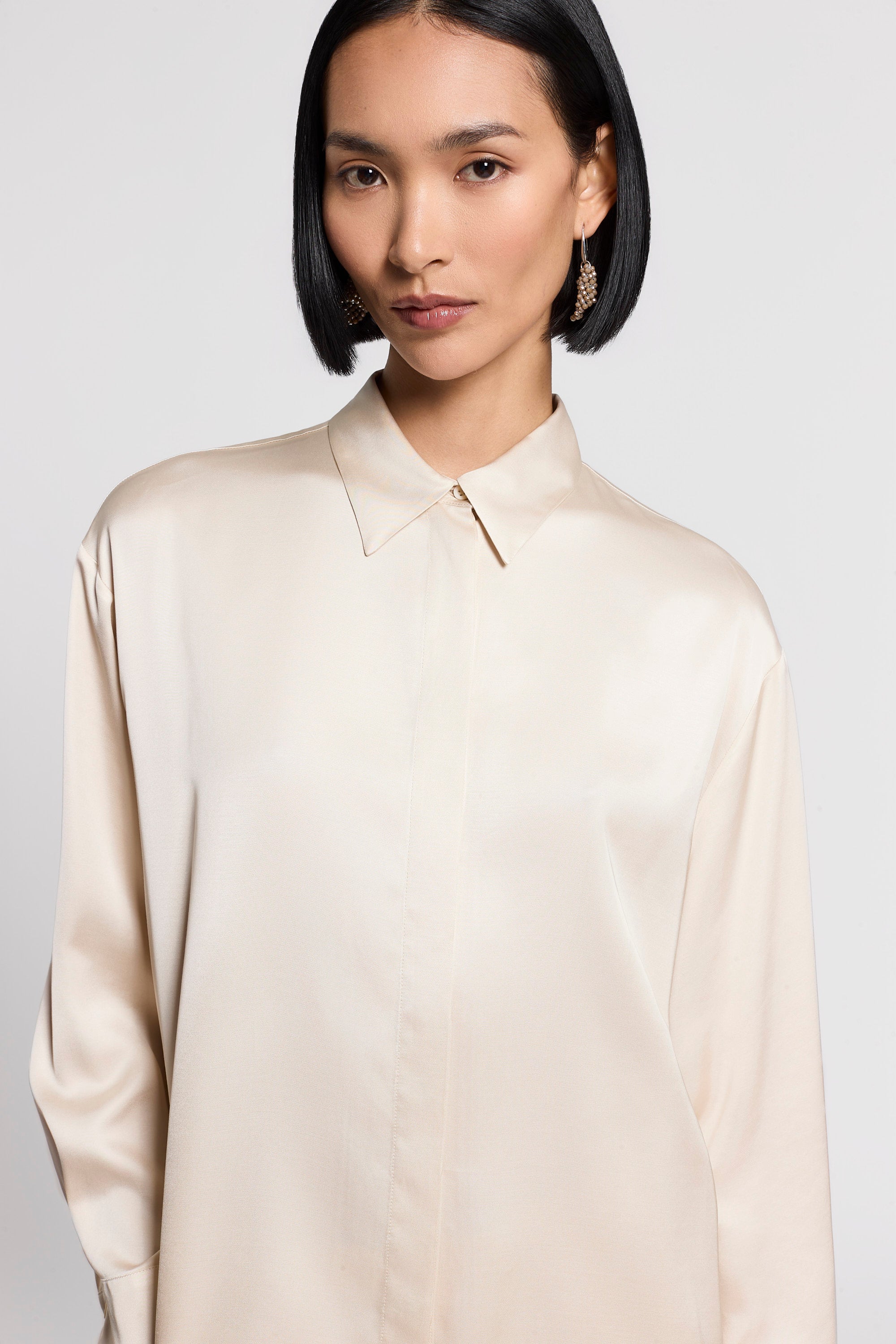 Viscose satin shirt | Peserico US