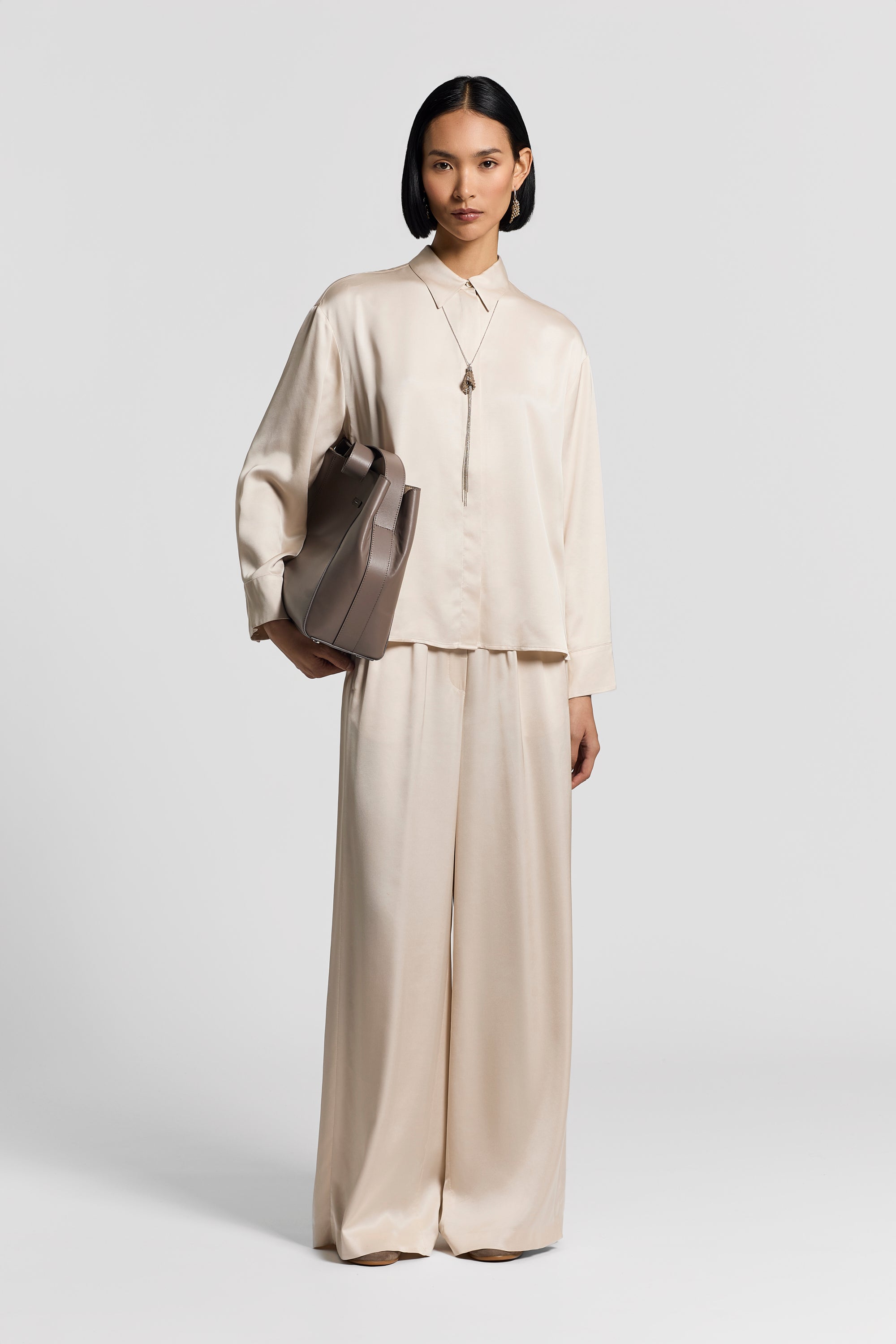 Viscose satin shirt | Peserico US