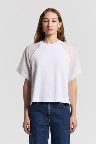 Cotton jersey and organza T-shirt