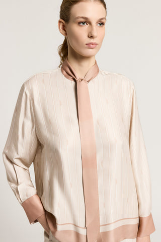 Viscose twill shirt with sash