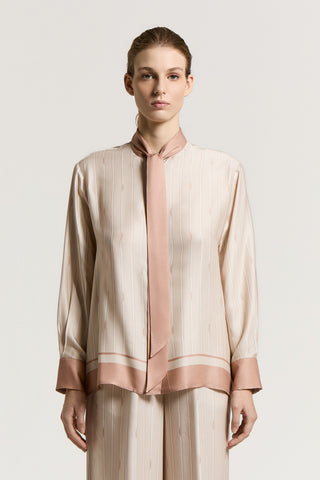 Viscose twill shirt with sash