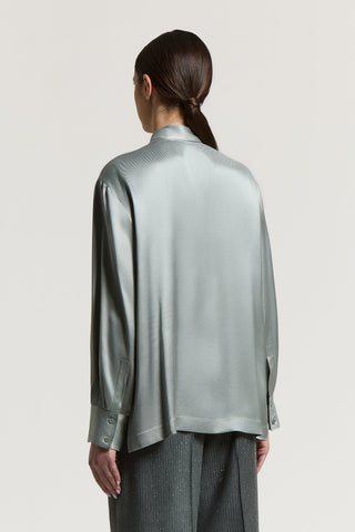 Shiny cavalry shirt in fluid viscose