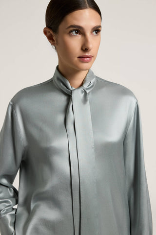 Shiny cavalry shirt in fluid viscose
