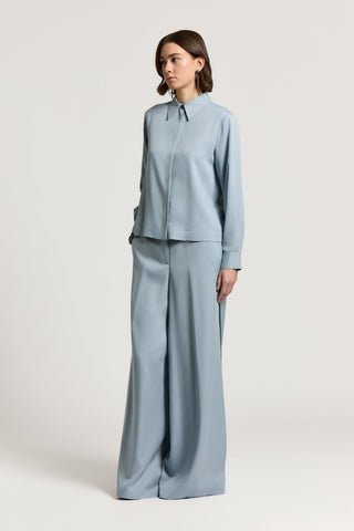 Peach-finish pure tencel twill fluid shirt