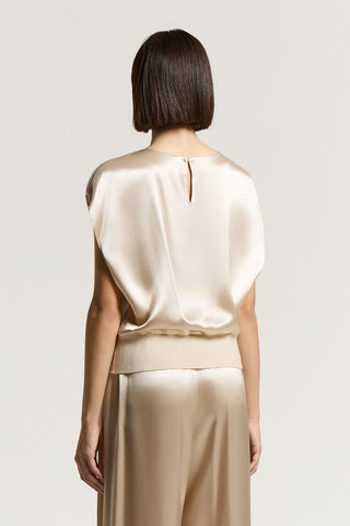 Shiny viscose satin top