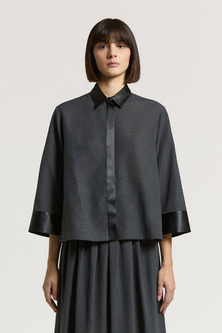 Semi-shiny organza shirt