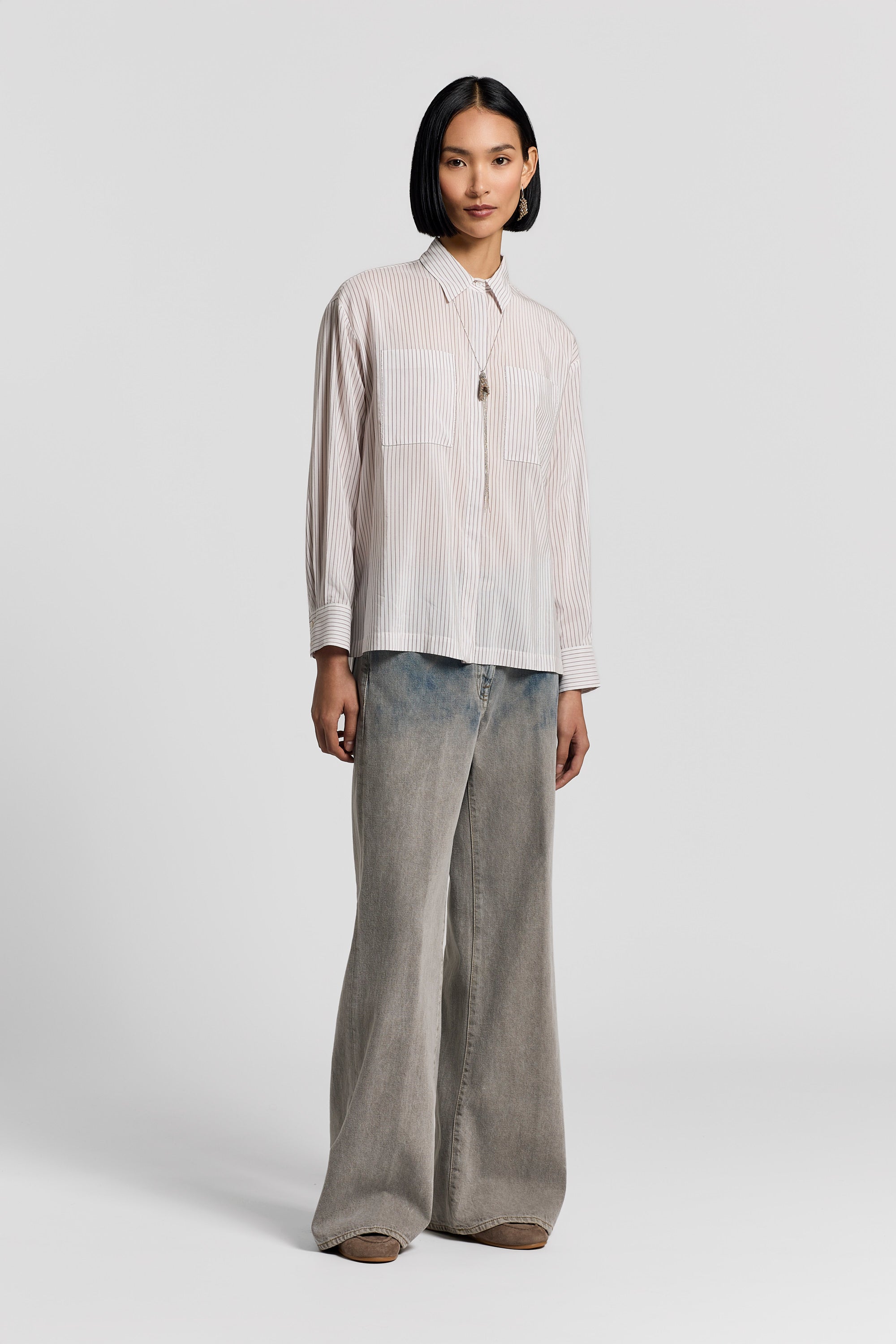 Silk and cotton organza shirt | Peserico US