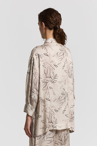 Printed viscose satin shirt