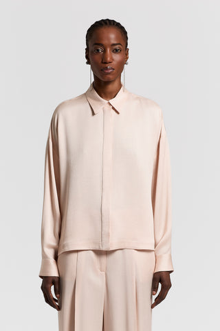 Viscose-blend satin shirt