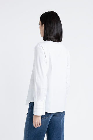 Stretch cotton poplin shirt