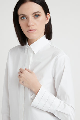 Stretch cotton poplin shirt