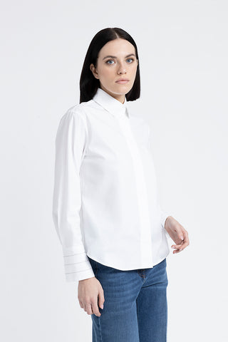 Stretch cotton poplin shirt