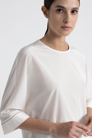 Stretch silk crepe de chine blouse