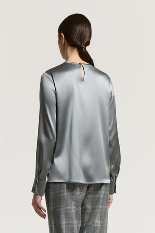 Shiny silk satin blouse