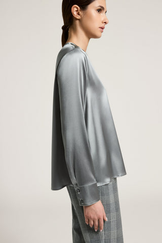 Shiny silk satin blouse