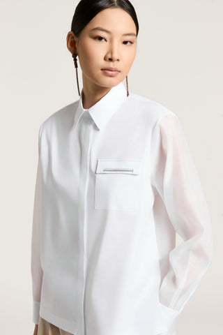 Cotton and organza shirt
