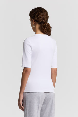 Micro-rib cotton T-shirt