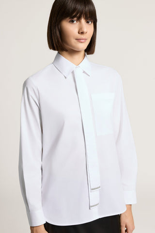 Cotton poplin shirt with sash