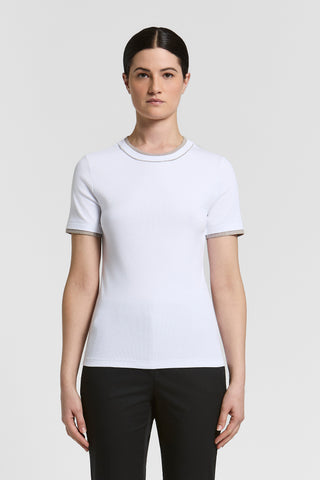 Micro-rib cotton T-shirt