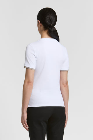 Micro-rib cotton T-shirt