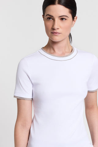 Micro-rib cotton T-shirt