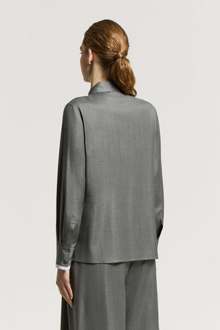 Shiny viscose wool twill shirt