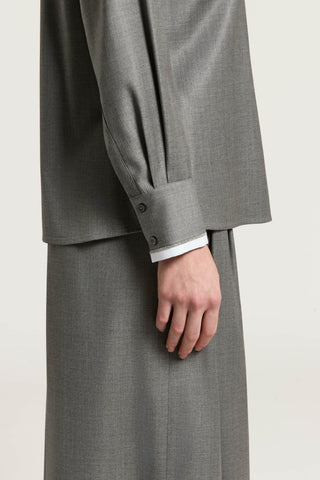 Shiny viscose wool twill shirt