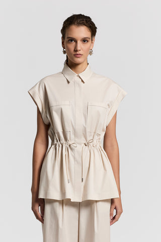 Stretch cotton sateen shirt