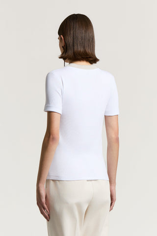 Micro-rib stretch jersey T-shirt
