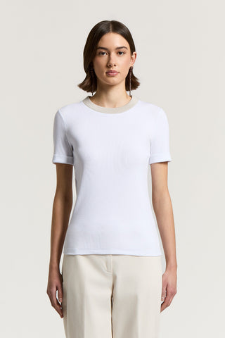 Micro-rib stretch jersey T-shirt