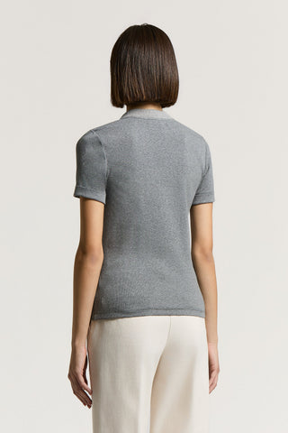 Micro-rib stretch jersey T-shirt