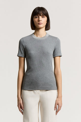 Micro-rib stretch jersey T-shirt