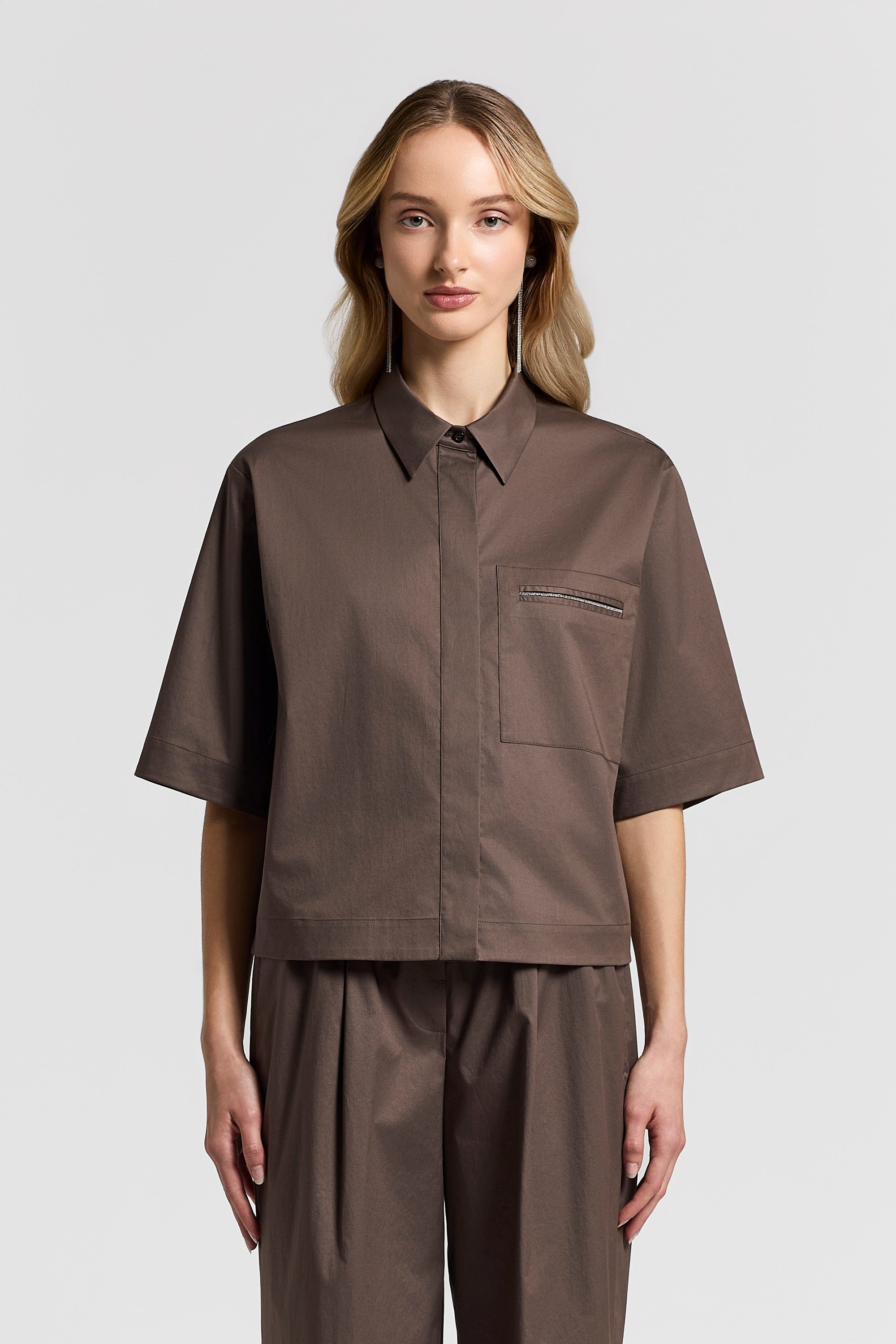ペセリコ PESERICO シャツ Stretch cotton sateen shirt | Peserico US