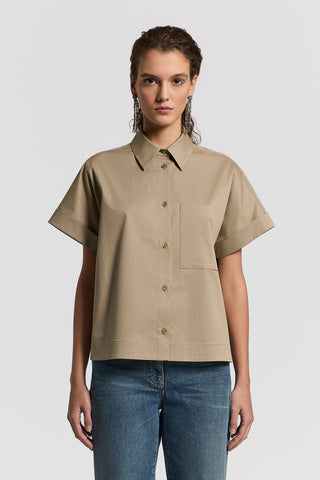 Stretch cotton sateen shirt
