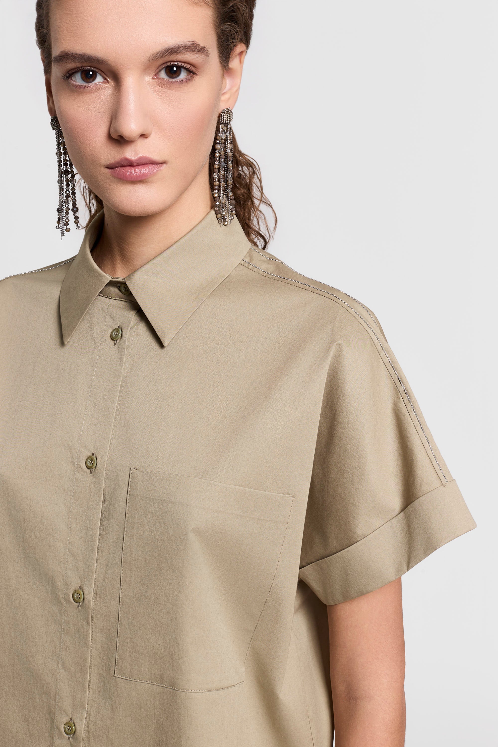 ペセリコ PESERICO シャツ Stretch cotton sateen shirt | Peserico US