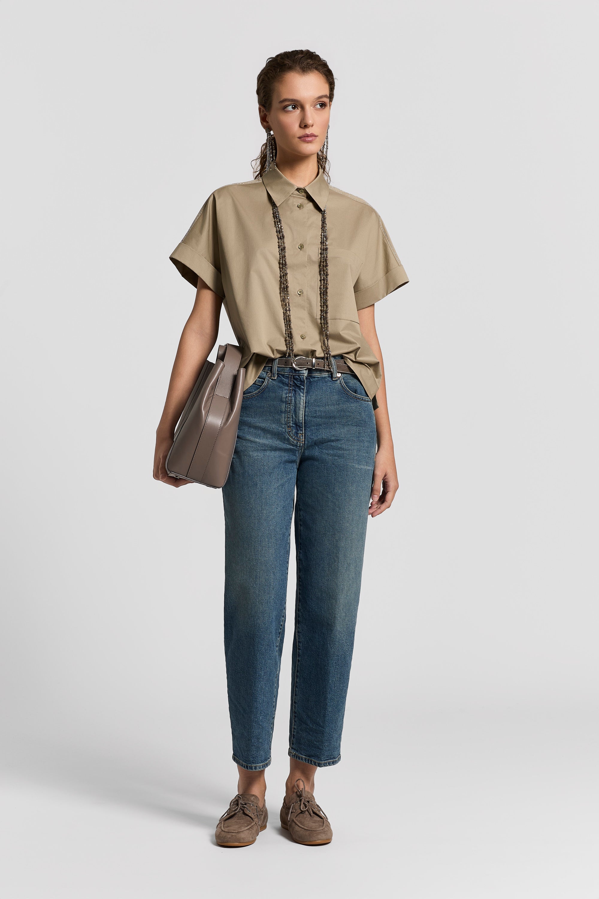ペセリコ PESERICO シャツ Stretch cotton sateen shirt | Peserico US