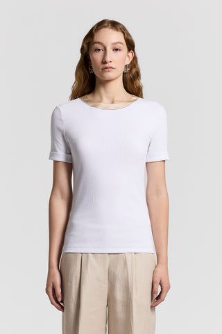 Micro-rib cotton T-shirt