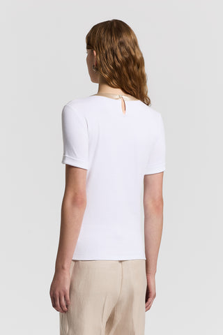 Micro-rib cotton T-shirt