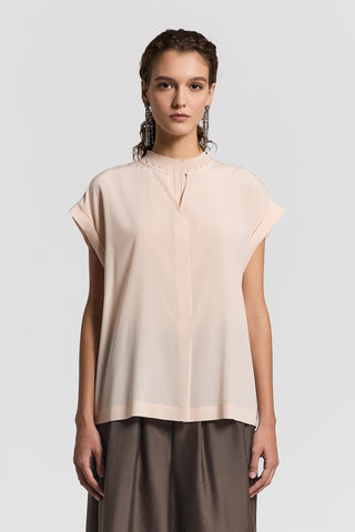 Silk crepe de chine T-shirt