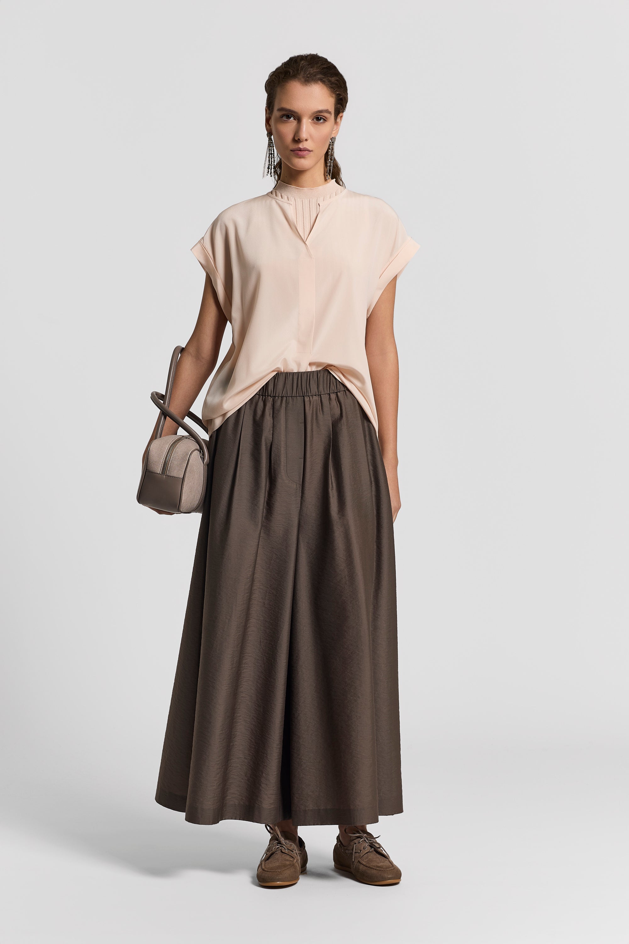 Silk crepe de chine T-shirt | Peserico US