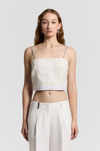Tulle top with embroidery