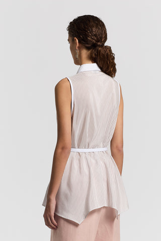 Silk cotton organza shirt top