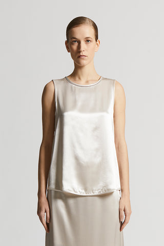 Shiny viscose satin top