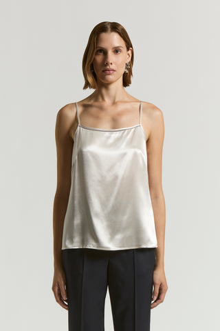 Shiny viscose satin top