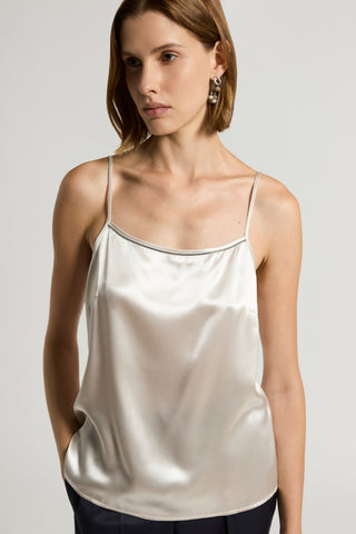 Shiny viscose satin top