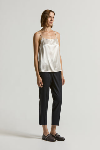 Shiny viscose satin top