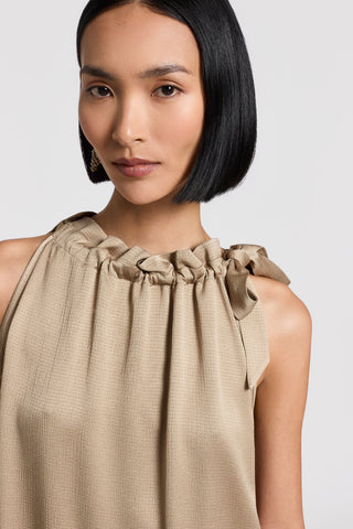 Viscose-blend satin top